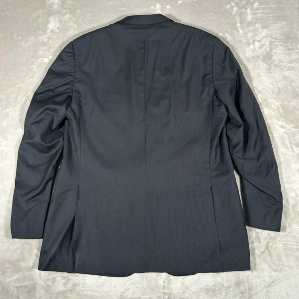 Ermenegildo Zegna Blazer Men 46L Black Striped Wool Sport Coat Designer Italy